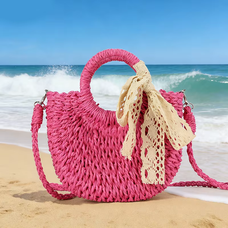 Sac en paille tressé à la main pour femme