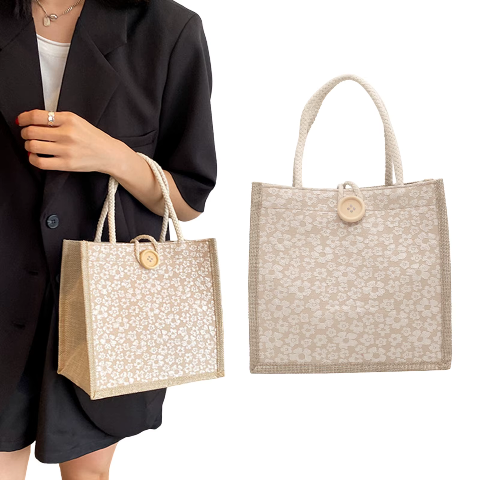 Sac fourre-tout en lin de style japonais pour femmes