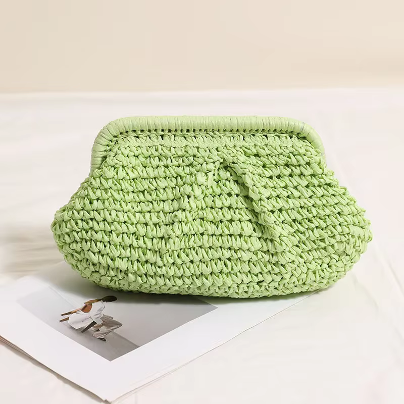 2025 nouvelles femmes paille tissé sac chaîne sangle