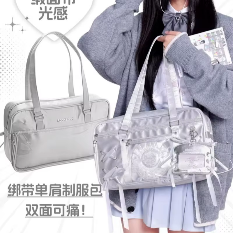 Sac à lacets avec nœud Ita sous les bras JK Sac Femme carré Transparent Bolsos De Mujer sacs à bandoulière