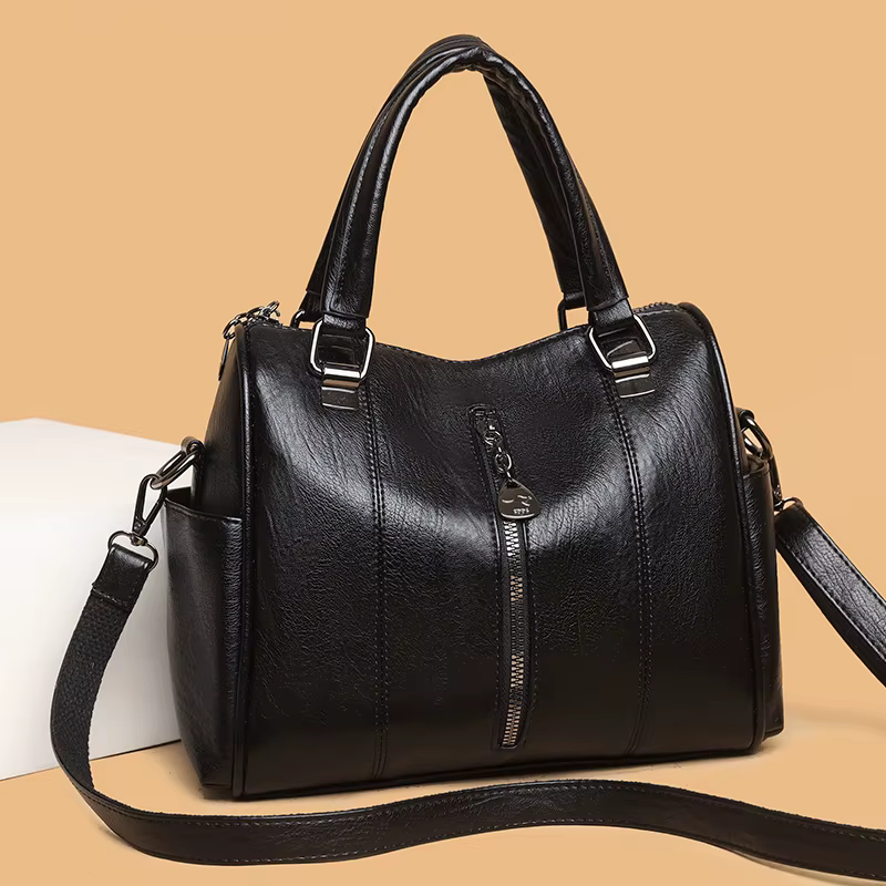 Sac fourre-tout Vintage en cuir PU solide pour femmes