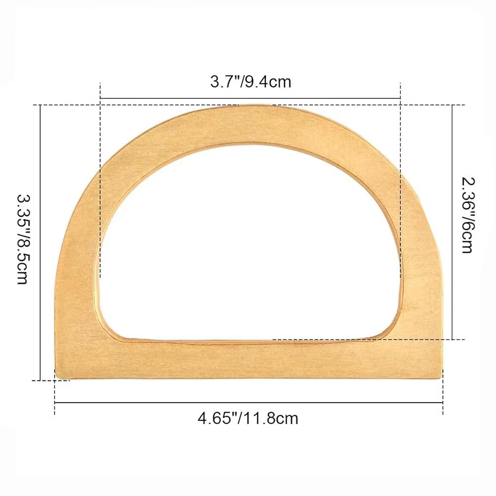 Nouvelles poignées de sac en bois en forme de D pour sacs DIY