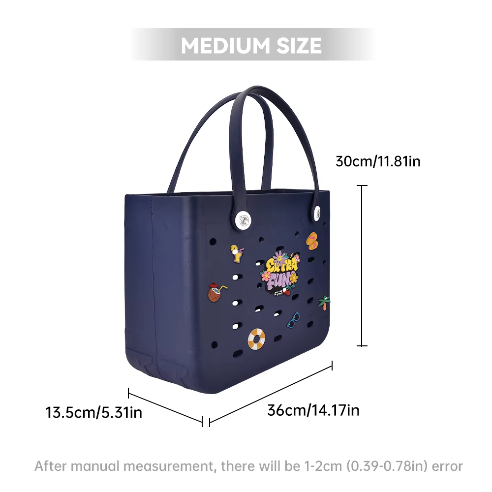 M/L/XL sac de plage mode EVA imperméable en caoutchouc pique-nique panier de rangement voyage Shopping sac à main femmes épaule couleur unie sac fourre-tout