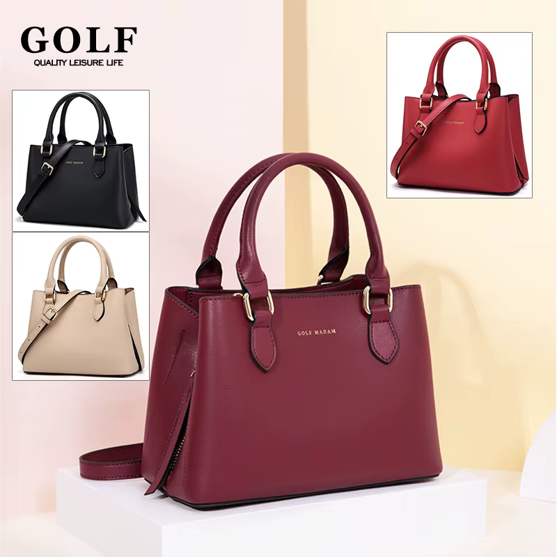 Sacs à main carrés en cuir rouge pour femmes