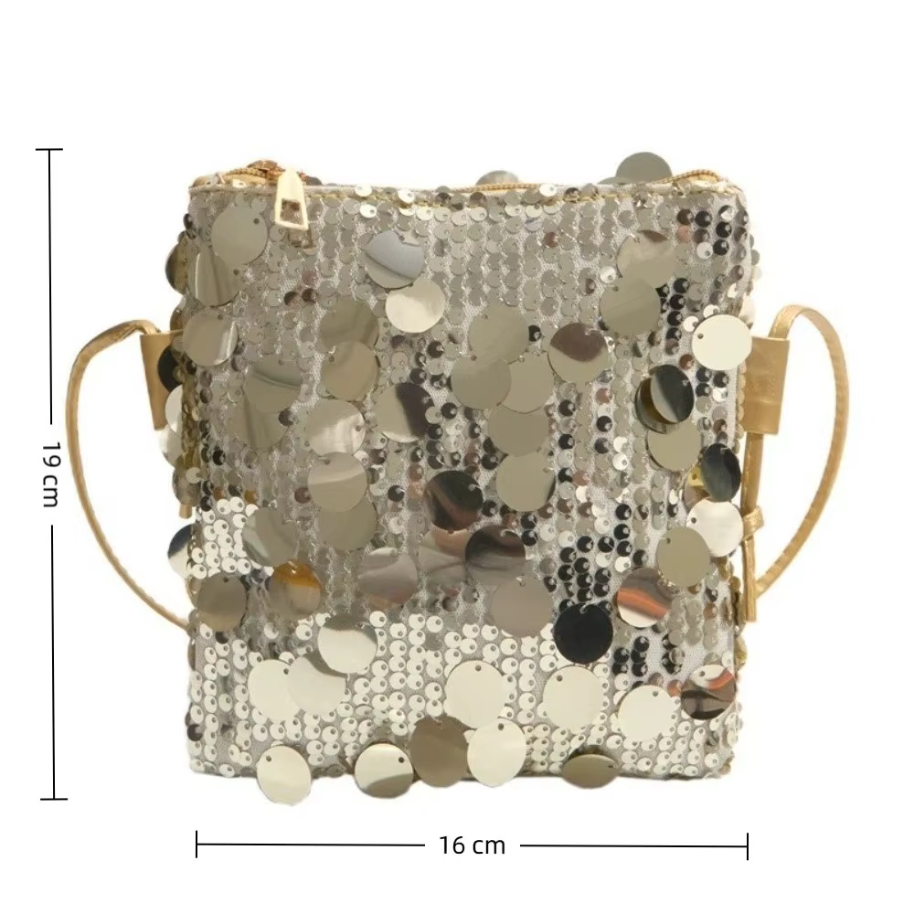 Sac à bandoulière mini en sequins pour femme