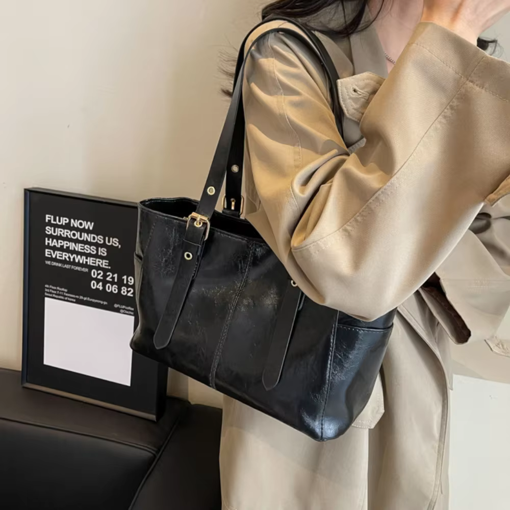 Mode rétro femmes sacs à bandoulière en cuir PU tendance haut de gamme dame sac fourre-tout grande capacité femme sac