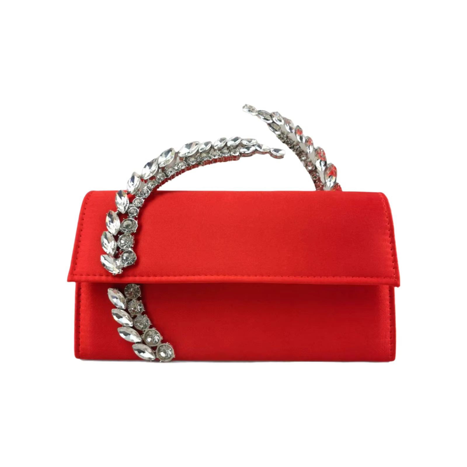 Sac à main en satin orné de diamants brillants