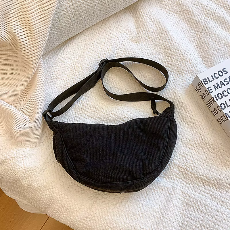 Sac à bandoulière Hobos en velours côtelé pour femmes