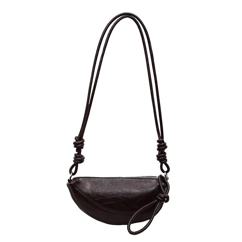 Sac à bandoulière en cuir souple en forme de dumpling pour femme, idéal pour les trajets quotidiens, sac polyvalent à porter en bandoulière ou sous le bras, tendance 2025