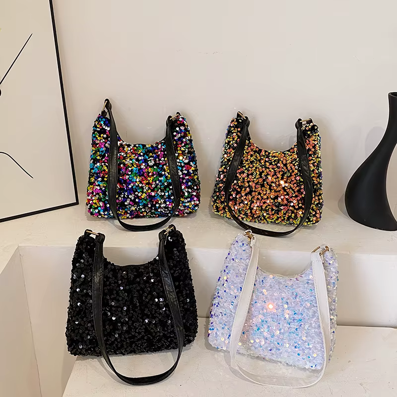 Sac Hobo décoré de paillettes pour femmes