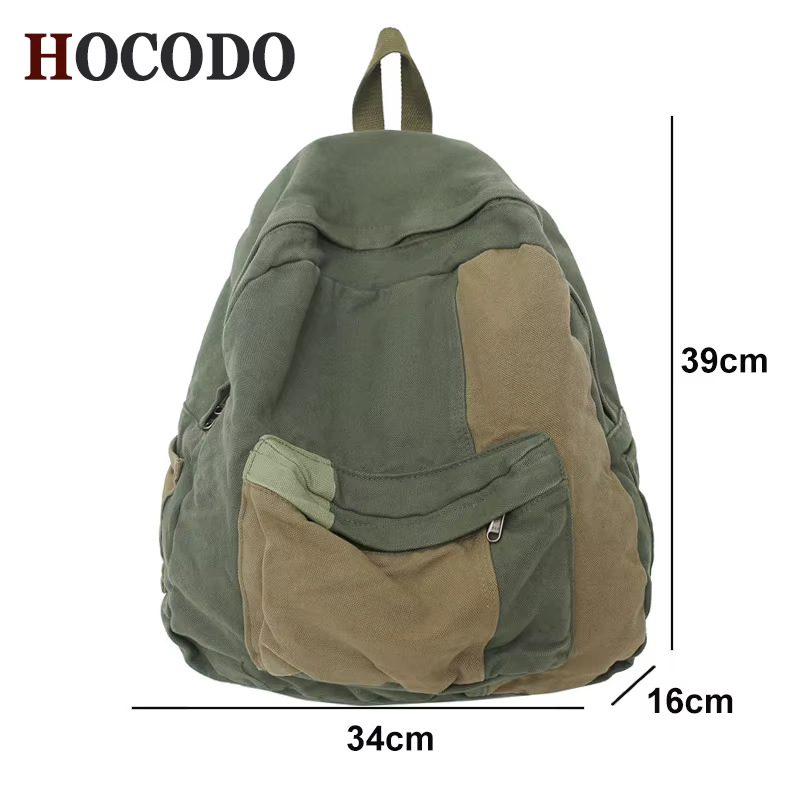 Sac à dos en toile à panneaux pour femmes