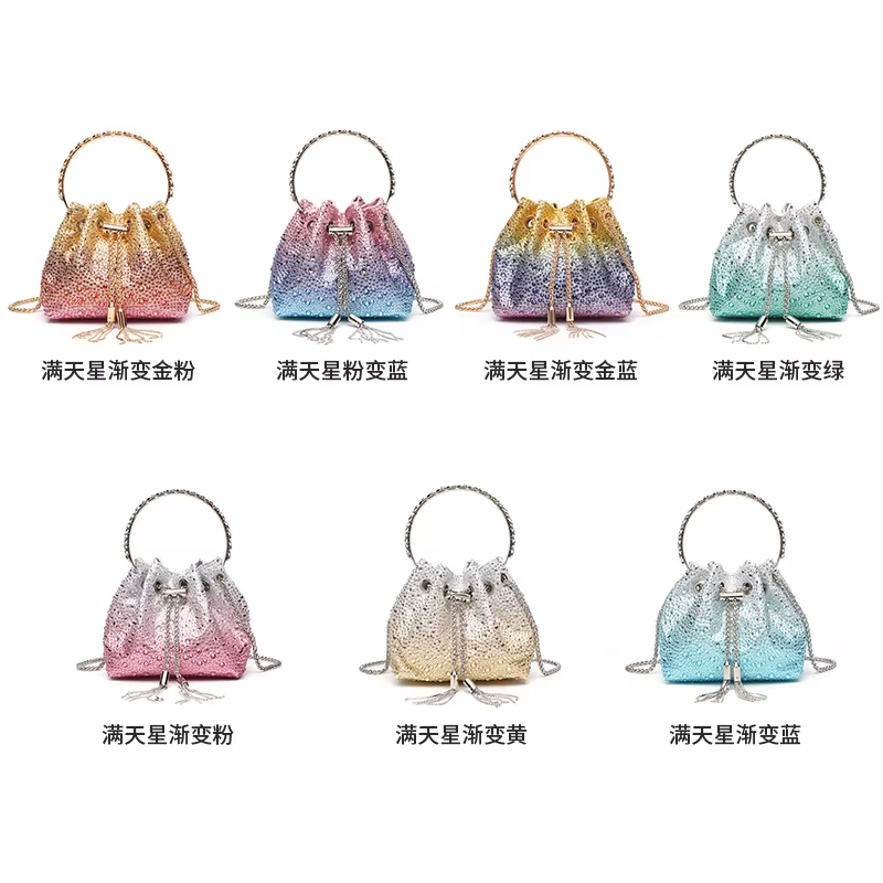 Sac seau en cristal brillant diamant pour femmes