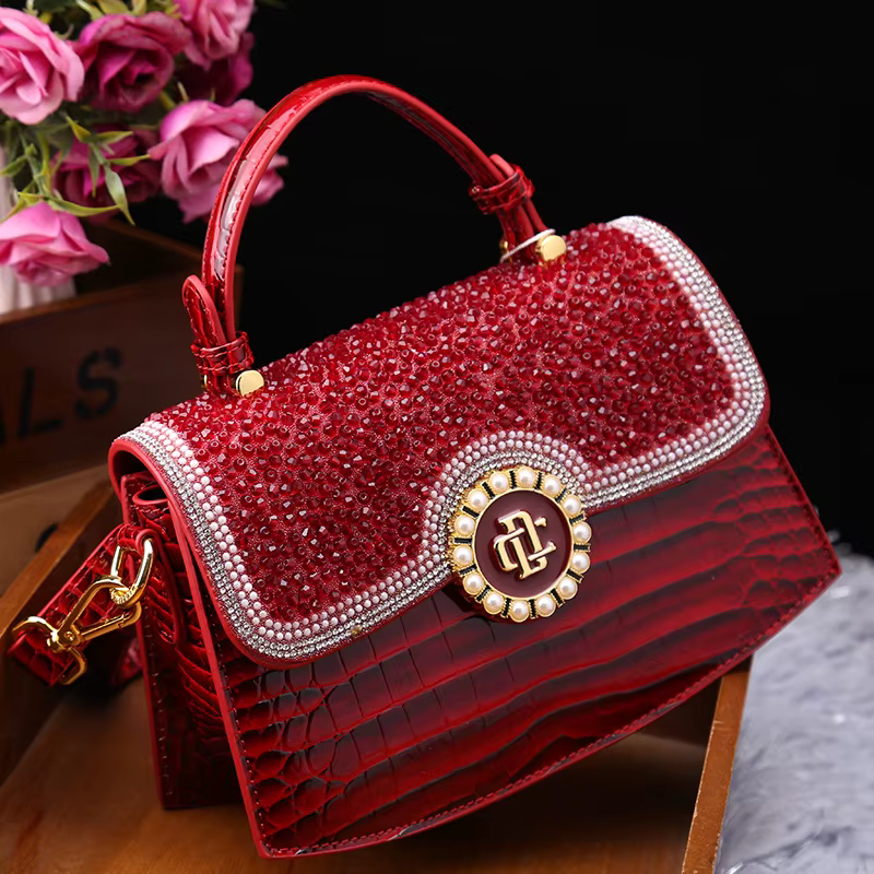 Sac à main motif crocodile pour femme