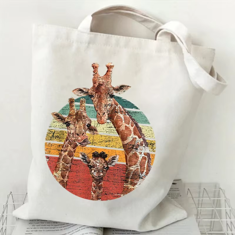 Vintage girafe imprimé léger modèle concepteur Shopper sac battement de coeur