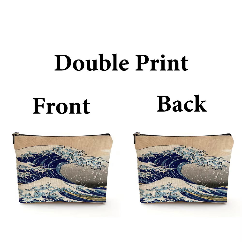 Paysage de Tokyo japon Art sac cosmétique Double impression fille sacs de maquillage mariage dame sac à main femmes portefeuille enfants pochette de rangement