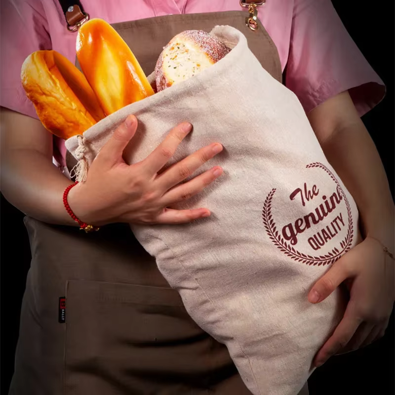 Sac à pain en lin, sacs réutilisables pour pain
