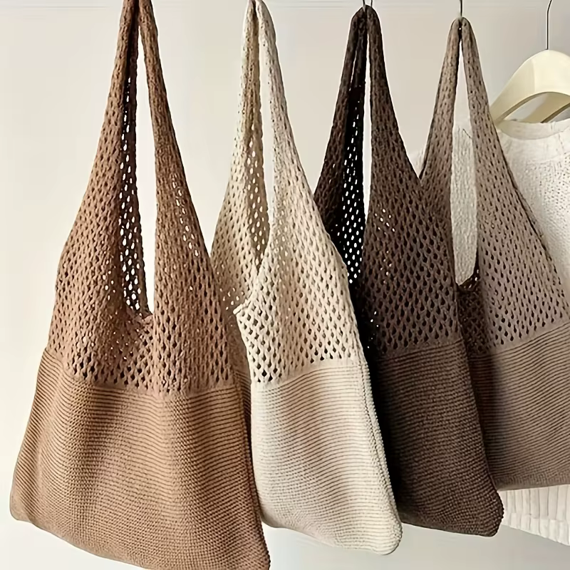 Sac fourre-tout en tricot bohème pour femmes