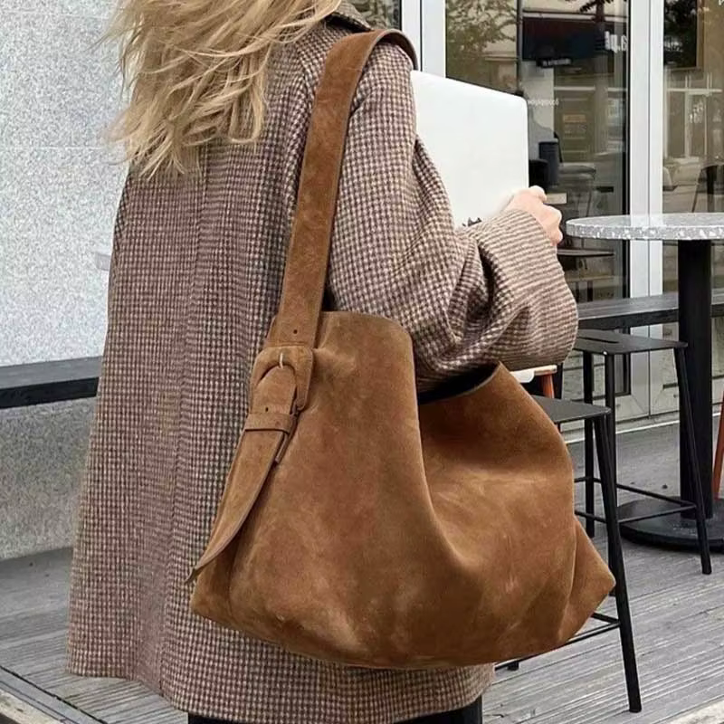 2026 nouveau sac rétro marron sac à bandoulière de grande capacité