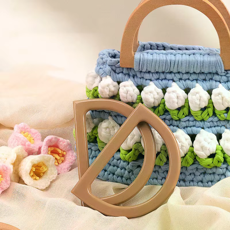 Poignée de sac en bois/plastique en forme