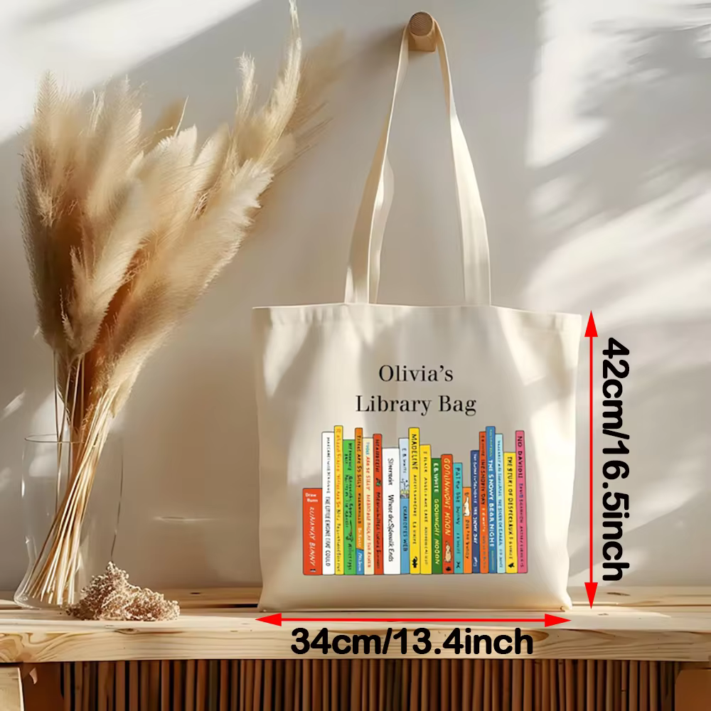 Sac fourre-tout en toile personnalisé pour bibliothèque