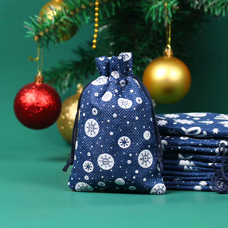 Sacs de noël en Jute 10 pièces/lot