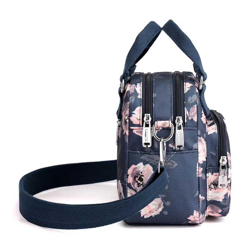 Sac à main en nylon à motif floral pour femmes