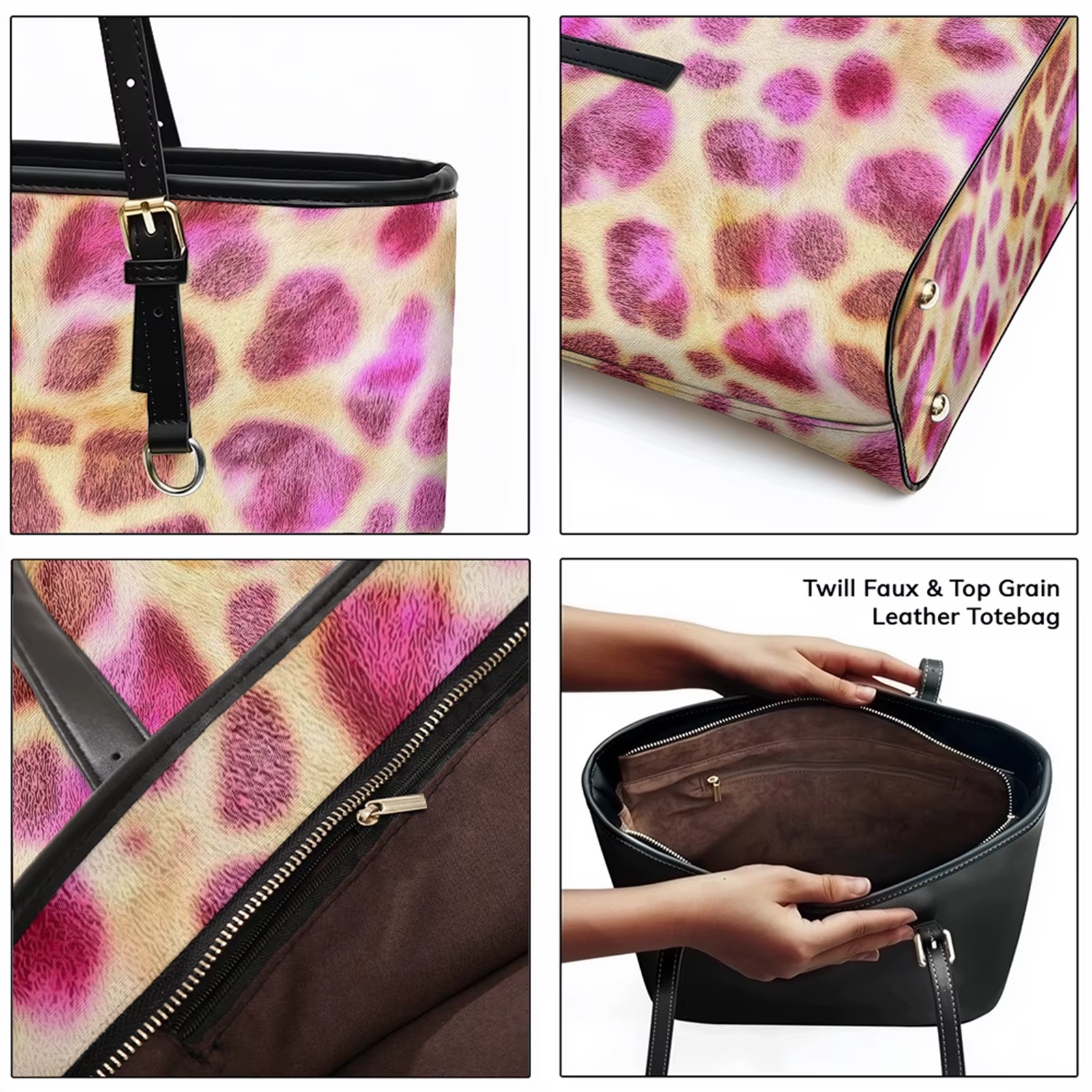 Sac à bandoulière en cuir Oxford PVC imprimé multicolore en fourrure de léopard urbain