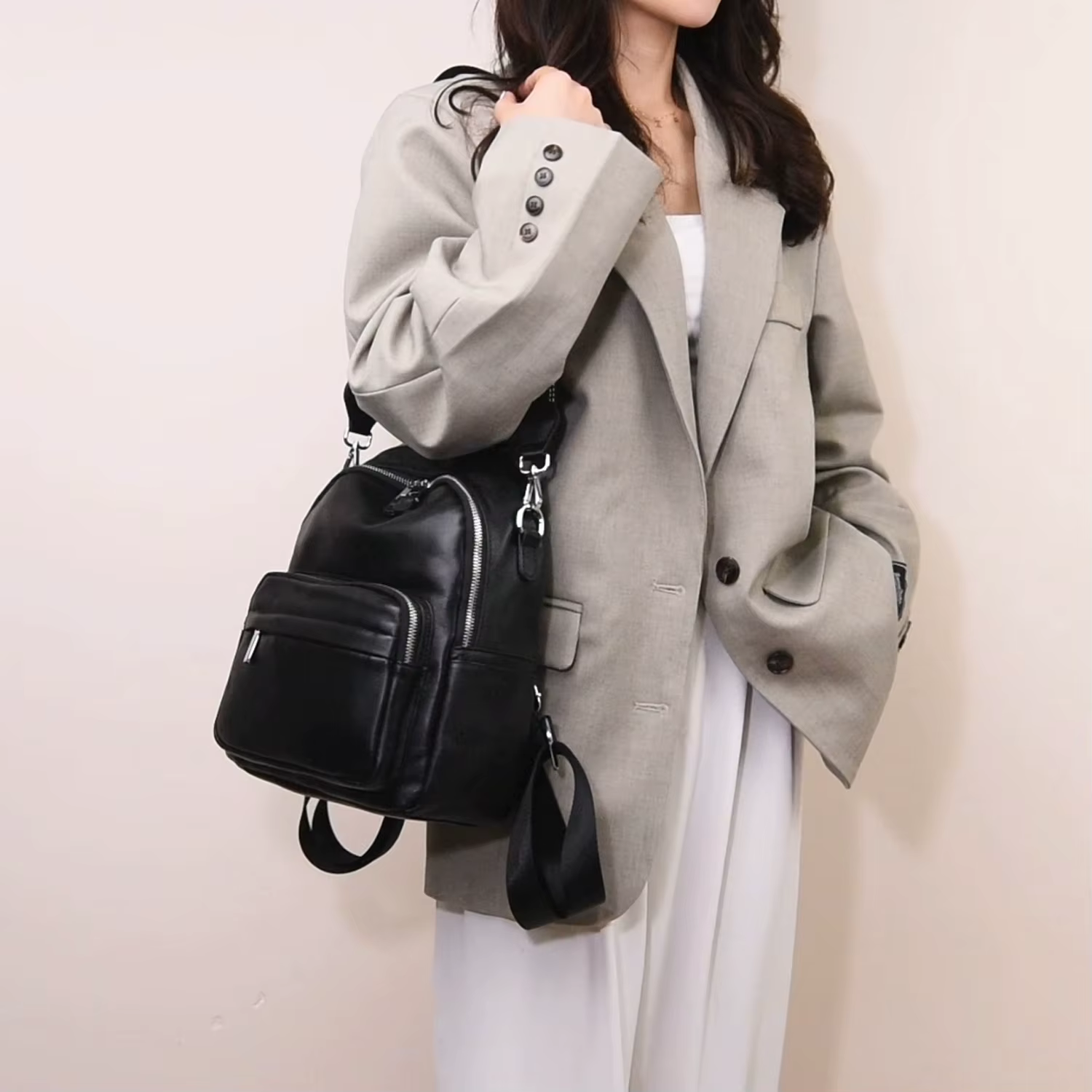 Sacs à dos de luxe en cuir véritable pour femmes