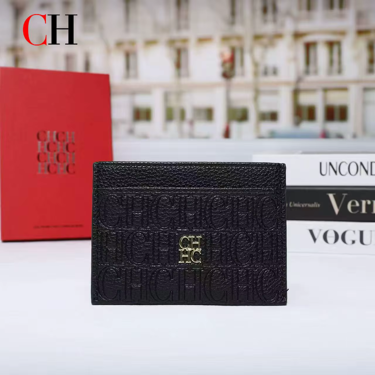 Porte-cartes en cuir PU gaufré CH