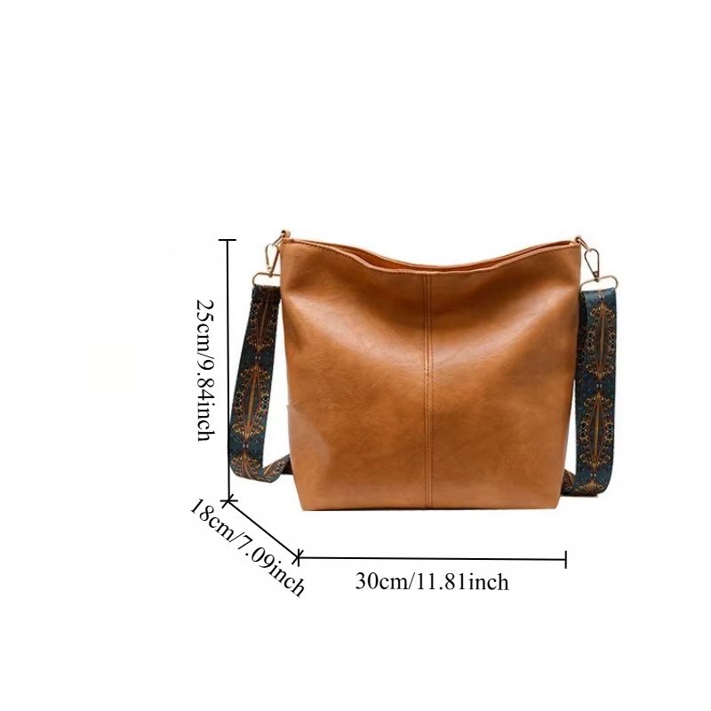 Nouvelle mode européenne et américaine fourre-tout épaule et bandoulière grande capacité sac seau couleur unie PU sac pour femmes tendance de rue