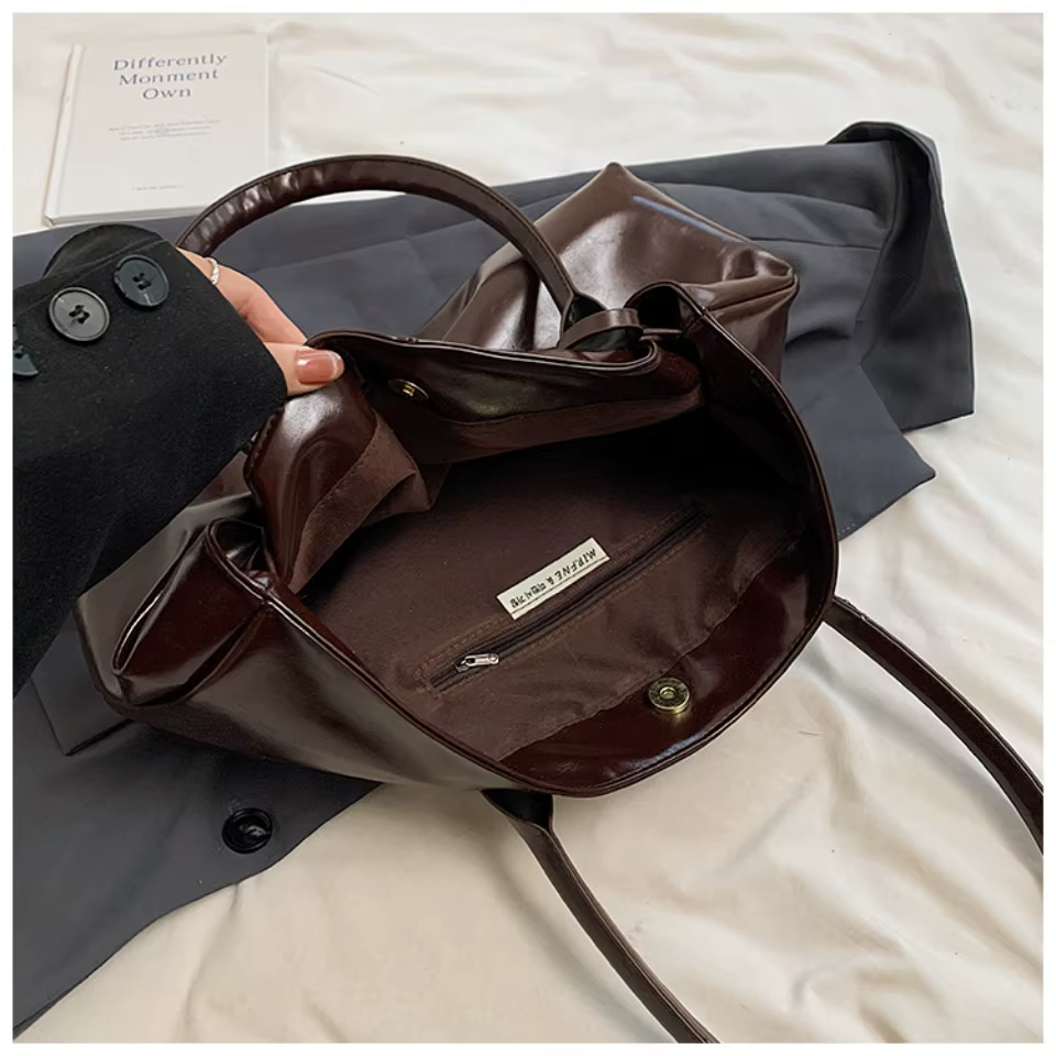 Sac à main Hobo en cuir PU huilé
