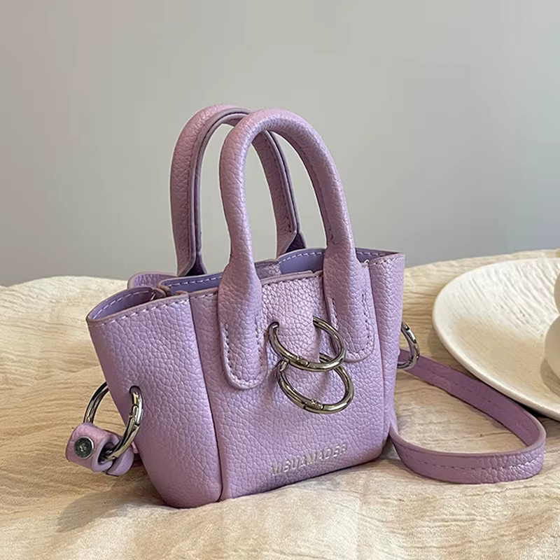 Super Mini Sac à bandoulière pour femmes mode rouge à lèvres pochette Sac seau Sac à Main porte-monnaie violet Pu cuir