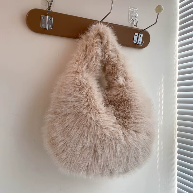Sacs à bandoulière d'hiver décontractés en fourrure pour femmes