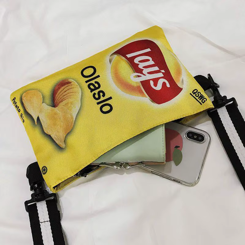 Potato Chip Snack Pattern Crossbody Bag