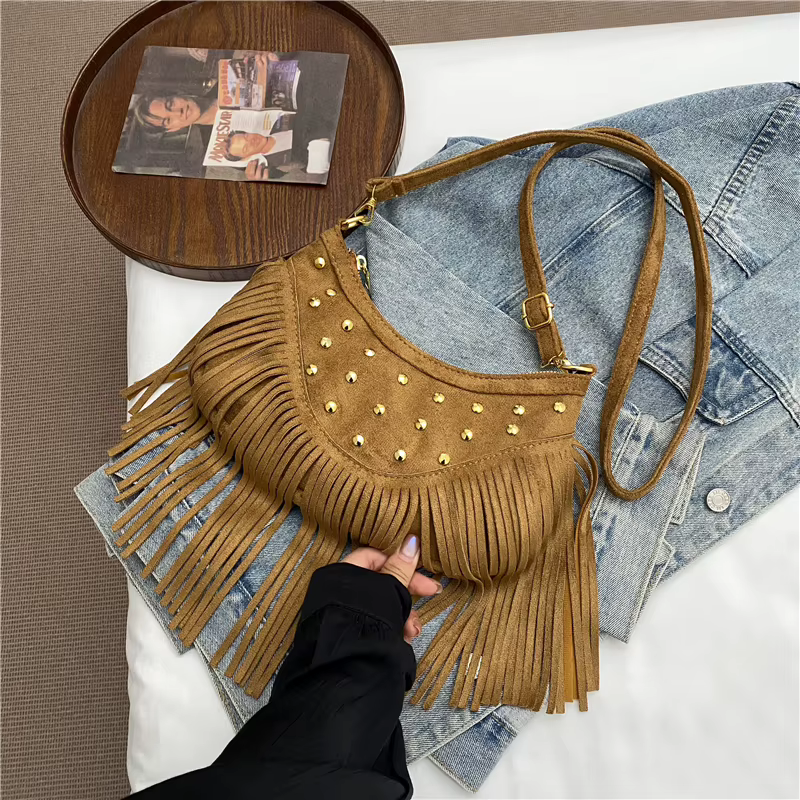 Sac à bandoulière demi-lune de styliste pour femmes