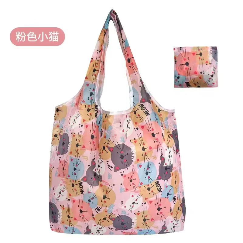 Grande taille en Nylon grand fourre-tout ECO réutilisable Polyester Portable épaule femmes sacs à main pochette pliante sac à provisions pliable