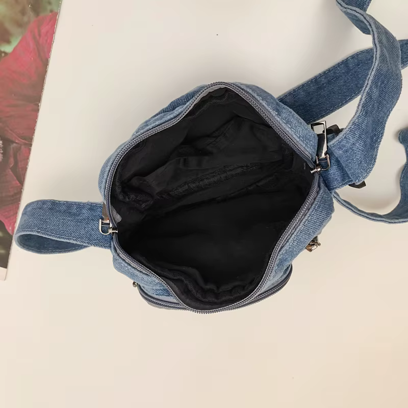 Petit sac à bandoulière classique en denim