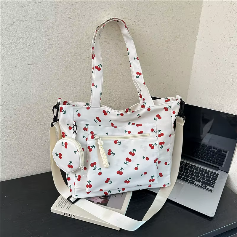 Sac fourre-tout imprimé cerise pour femmes