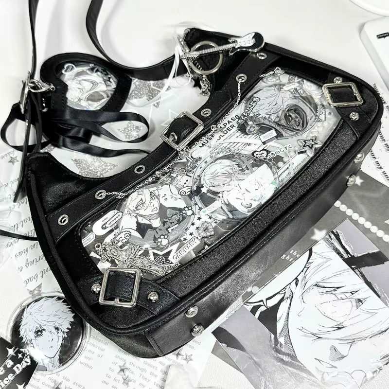 Mignon Y2k femmes sac à bandoulière mode élégant doux Lolita Jk Ita sac Transparent littéraire Kawaii exquis femme sac à main