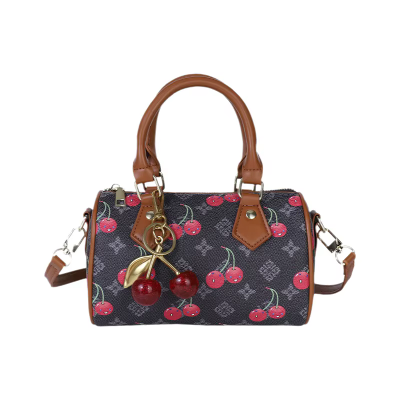 Sac Boston à imprimé cerises mignon