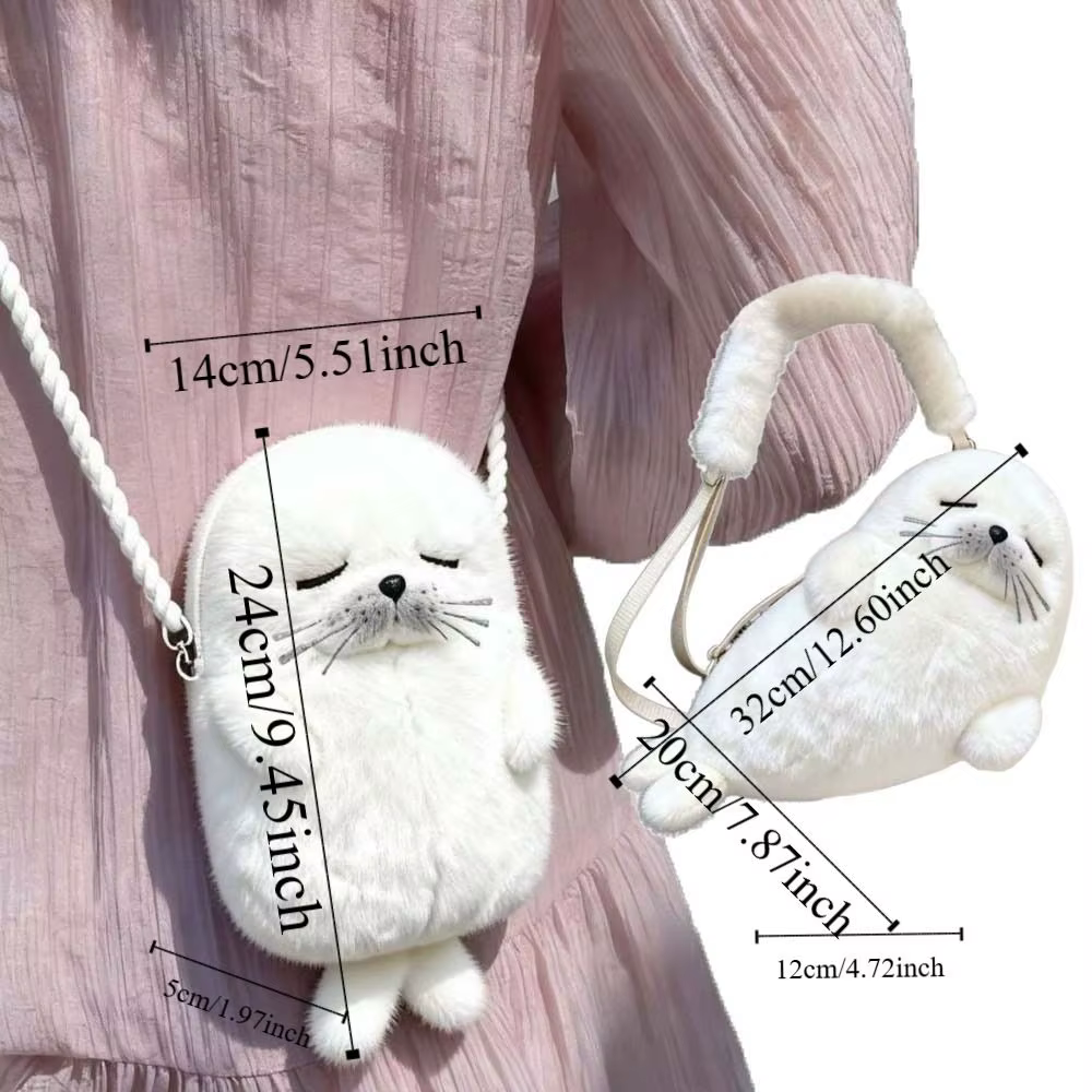 Sac à bandoulière créatif et mignon en forme de phoque