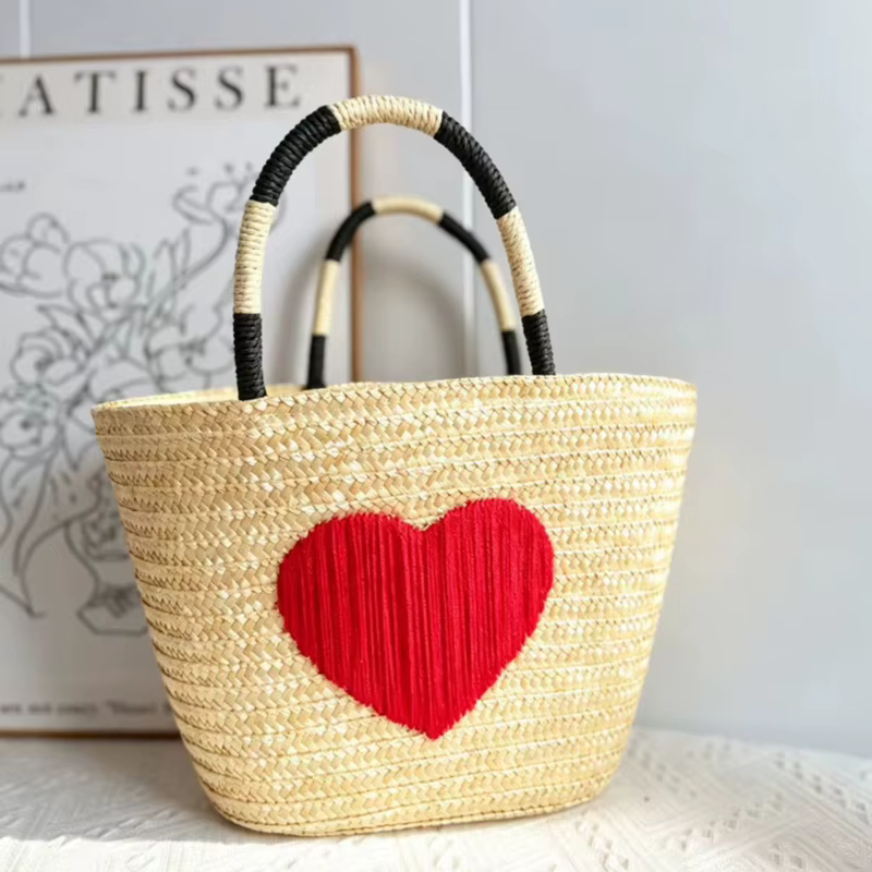 Sac de plage brodé cerise et citron