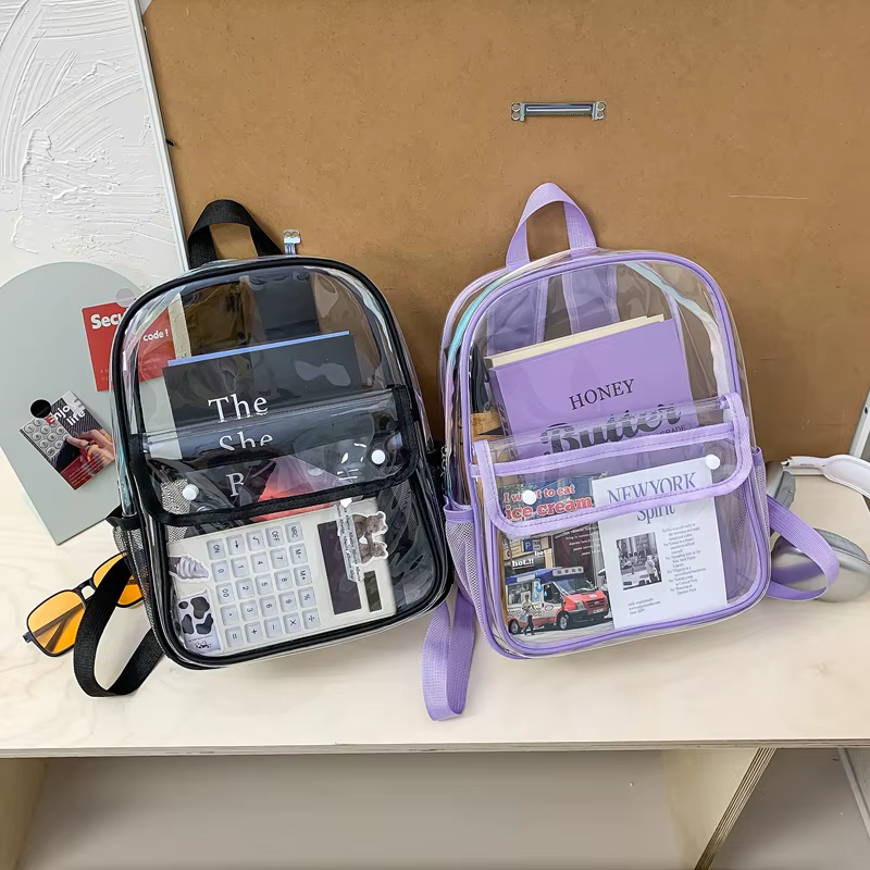 Nouveaux Sacs à Dos Transparents Exquis et Tendance 2026 en PU Imperméable et Durable pour les Trajets Quotidiens
