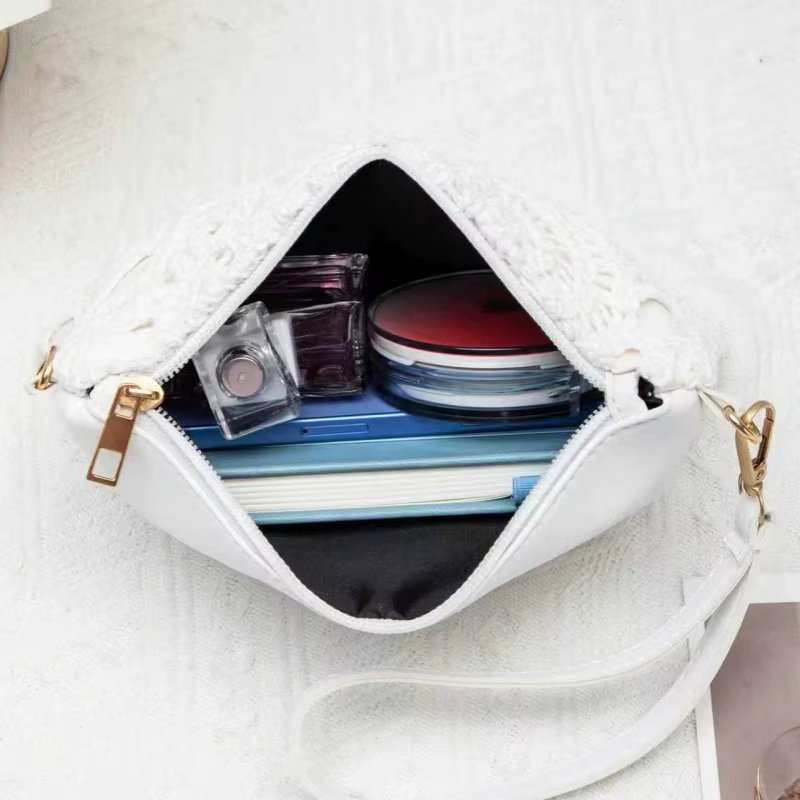 Sac à bandoulière tressé ajouré style bohème 2026