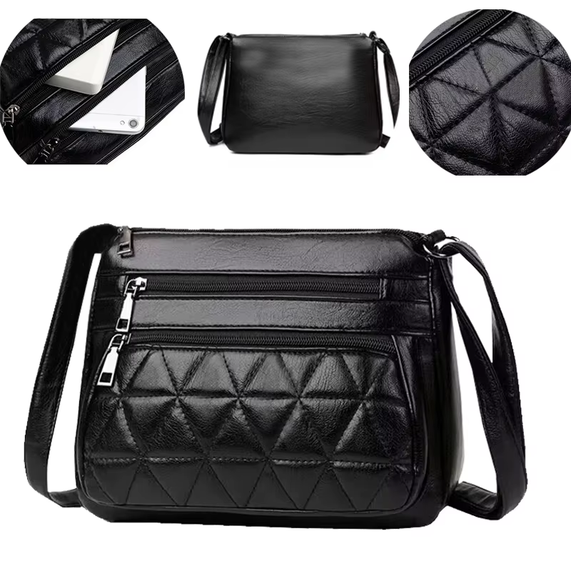 Sac à bandoulière en cuir souple pour hommes et femmes