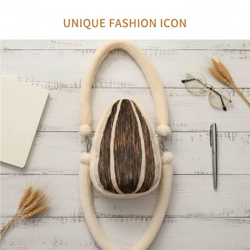 Sac bandoulière en peluche en forme de grain de tournesol
