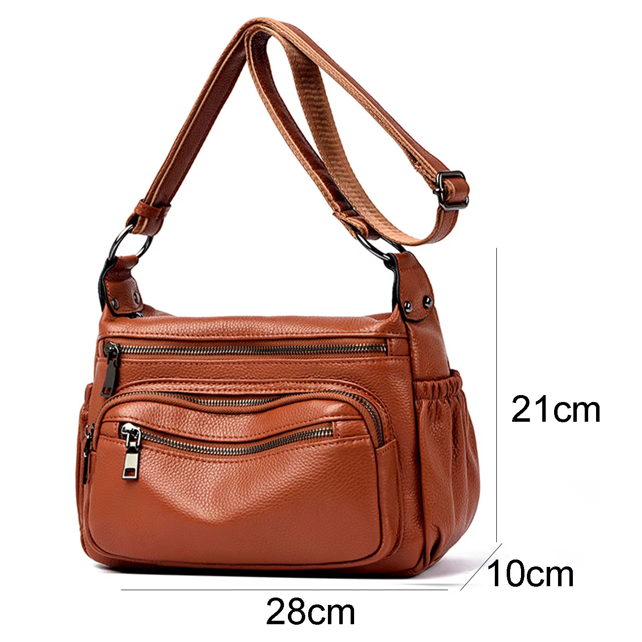 Sac à bandoulière en cuir véritable pour femmes