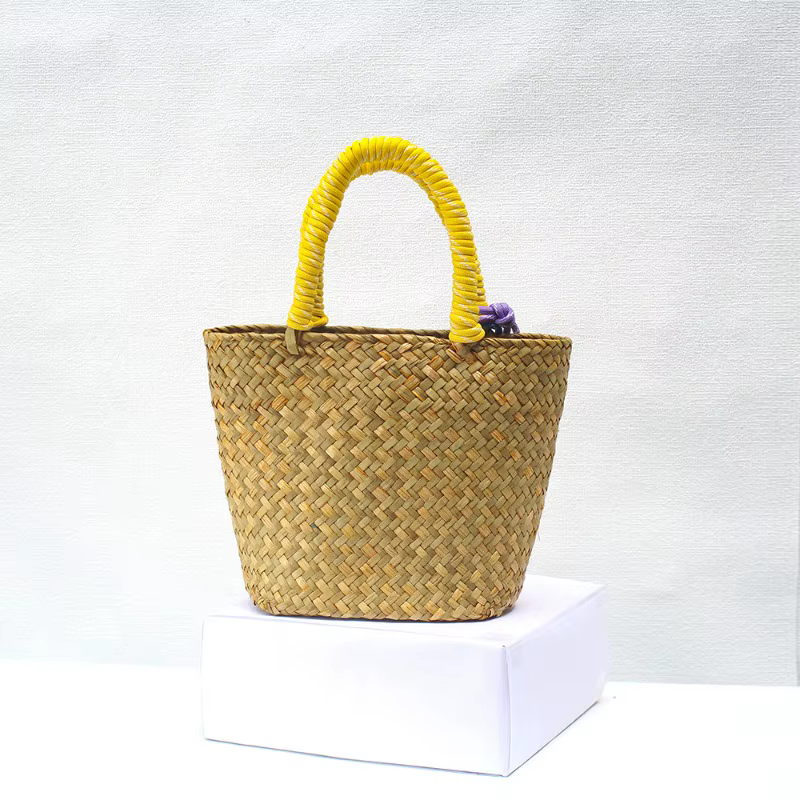 1 pièces sac fourre-tout tissé à la main panier de plage sac de marché