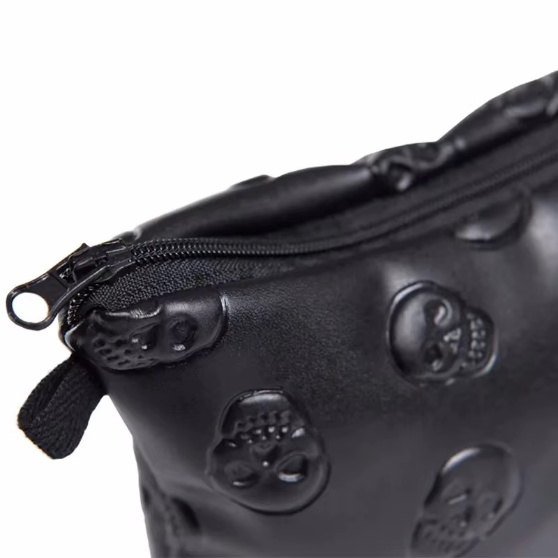 Sac à cosmétiques crâne noir pour femmes