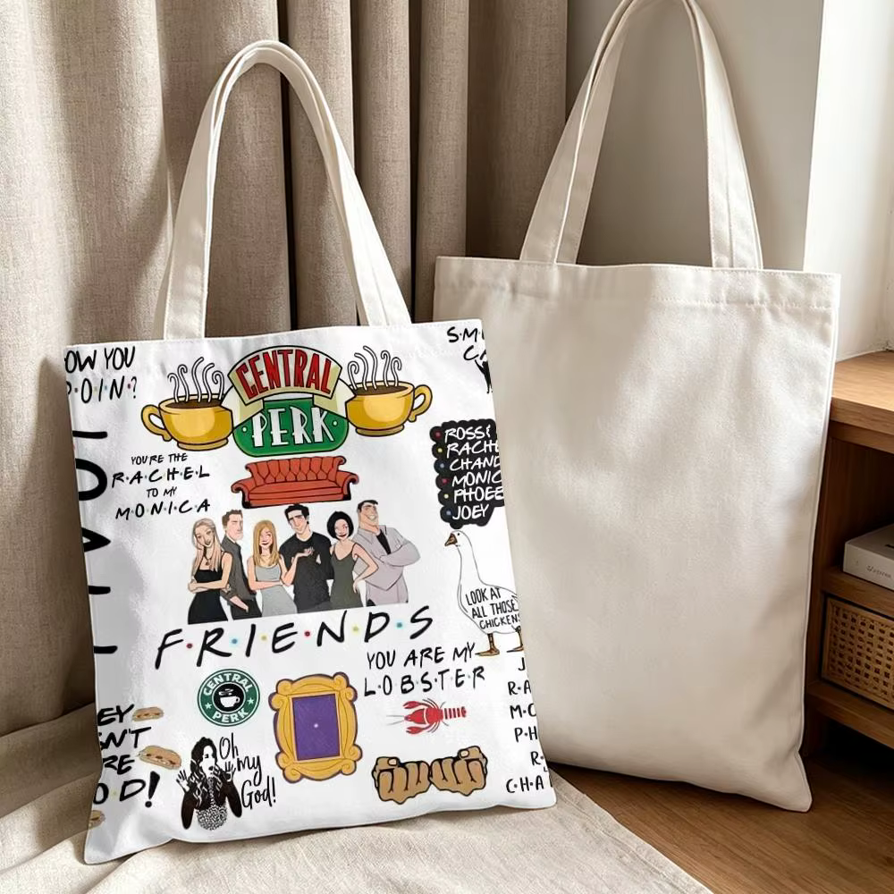 F-Friends TV Show Storage Bags Sac fourre-tout en toile pour femme